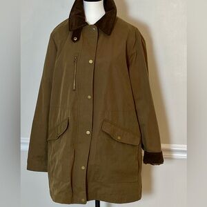 Joules Montfort Sable Brown Field Coat with Dark Brown Cord Collar UK16 US12